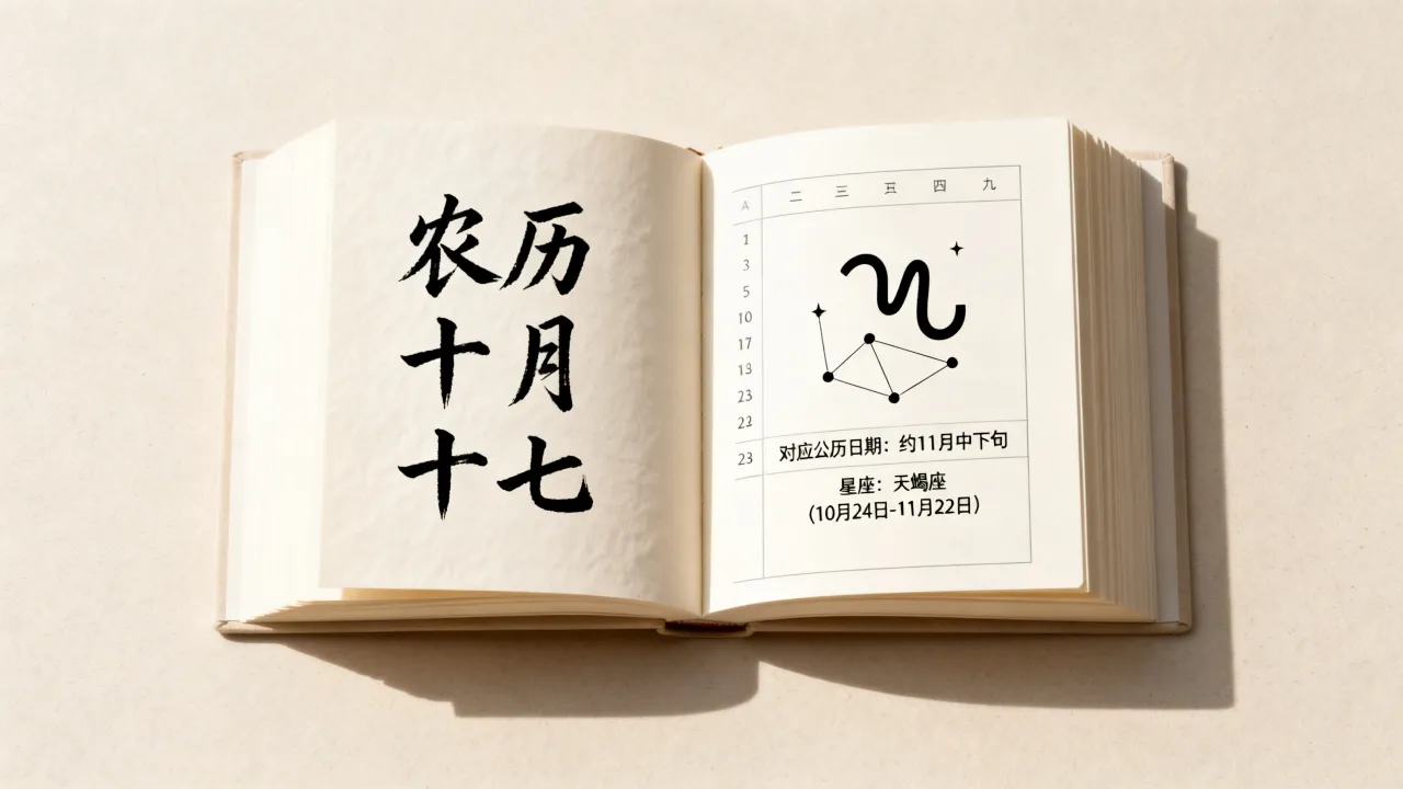 阴历10月17是什么星座,农历十月十七出生的人是什么星座? 阴历10月17是什么星座,农历十月十七出生的人是什么星座?