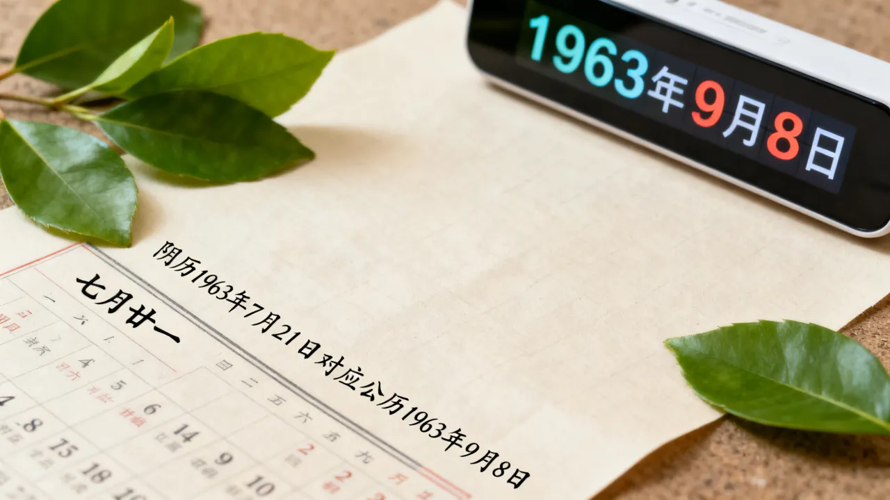阴历63年7月21日是公历几号，农历生日查询阳历日期