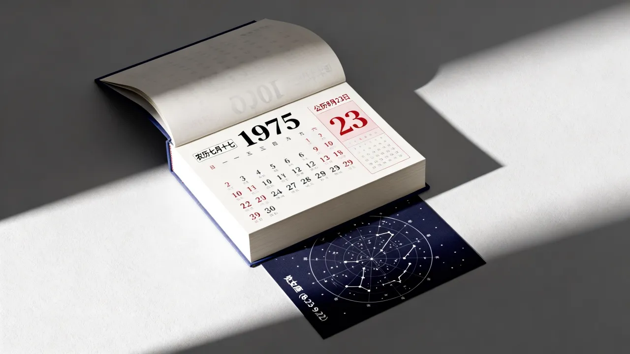 1975年阴历7.17是哪个星座，农历七月十七对应公历几号？