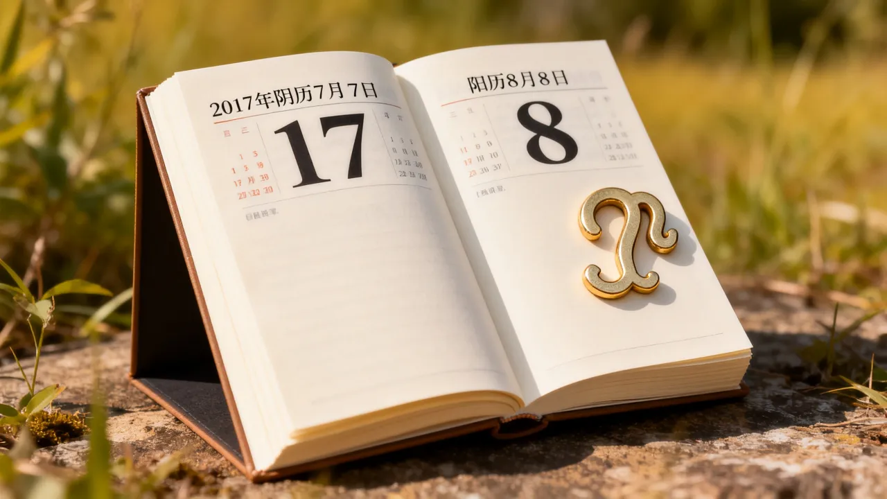 2017年阴历7月17日是什么星座，农历七月十七对应阳历几月几号