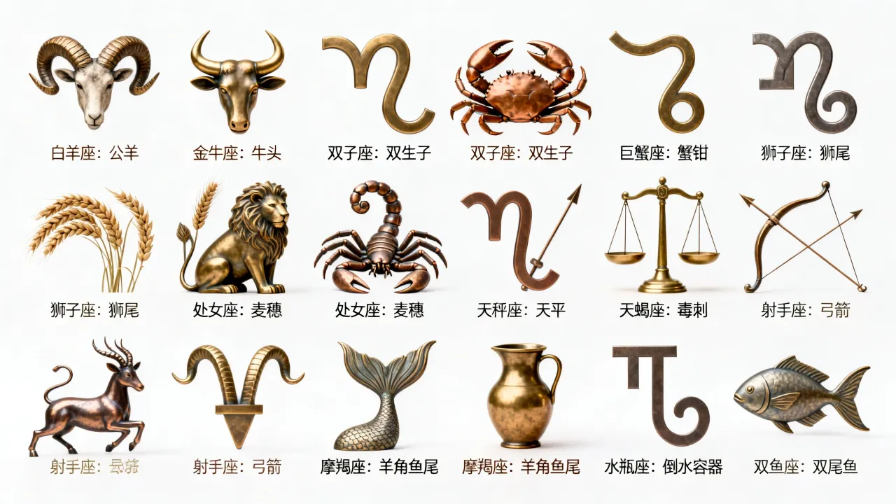 十二星座标志有哪些，十二星座符号图片有哪些含义