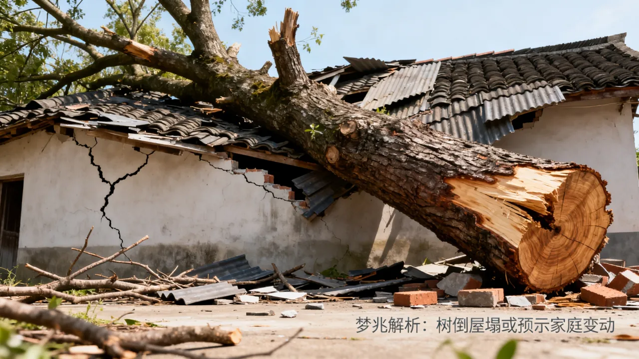 梦到树倒屋塌是什么征兆，梦见大树倒塌房子塌了有何预兆