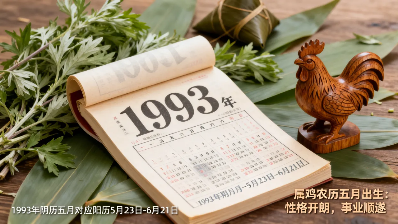 1993年阴历五月是阳历哪几天？属鸡农历五月出生什么命
