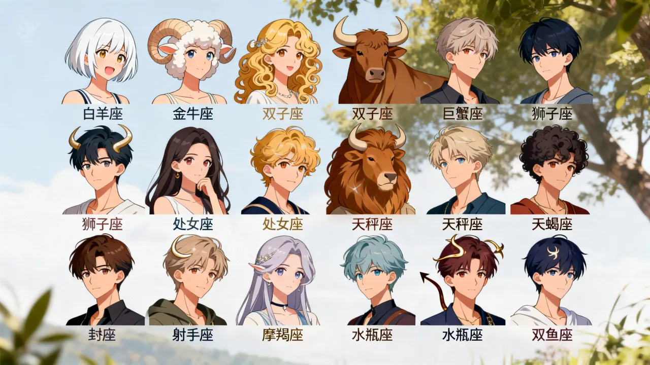 十二星座漫画人物图片有哪些？十二星座漫画人物图片大全