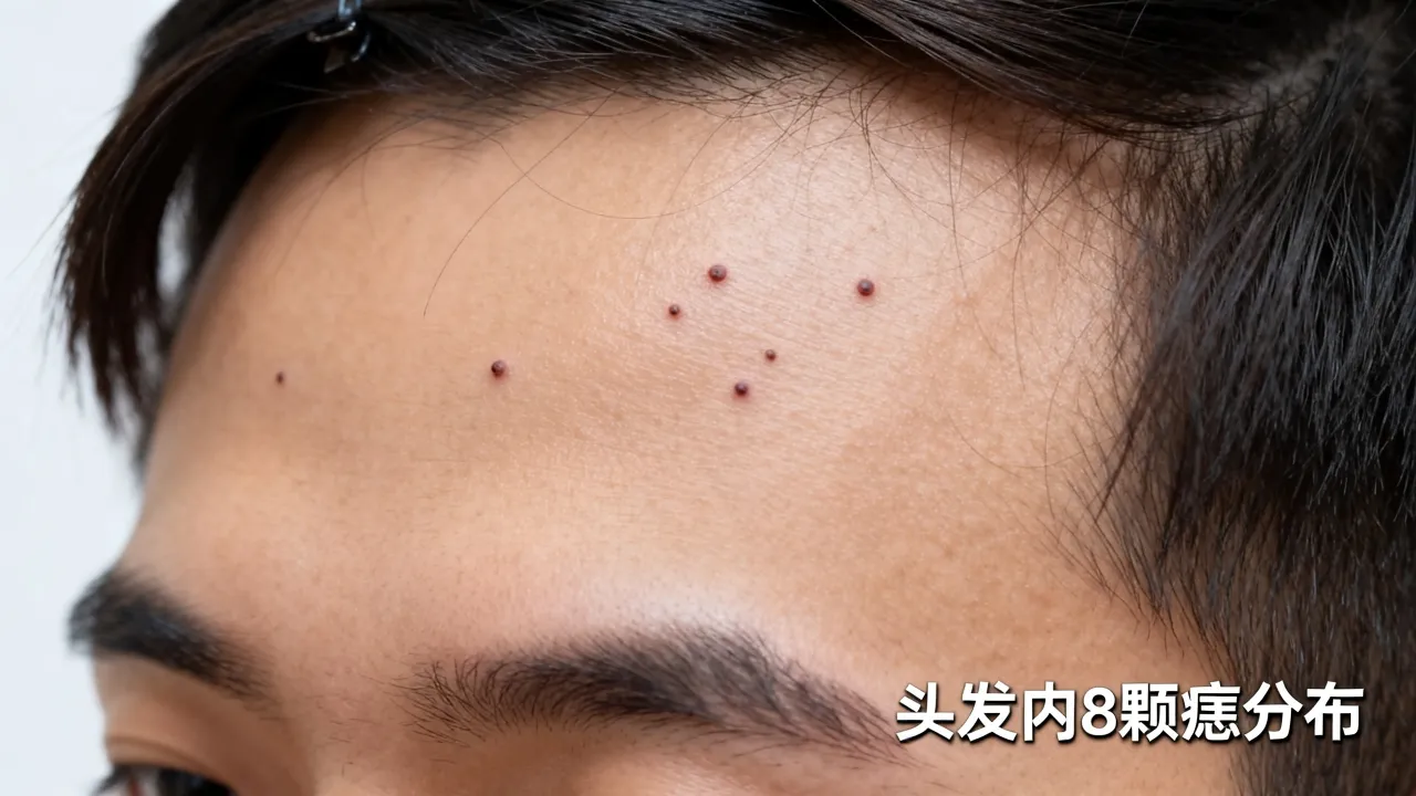 头发里长8颗痣命运图，头发里长8颗痣预示什么命运