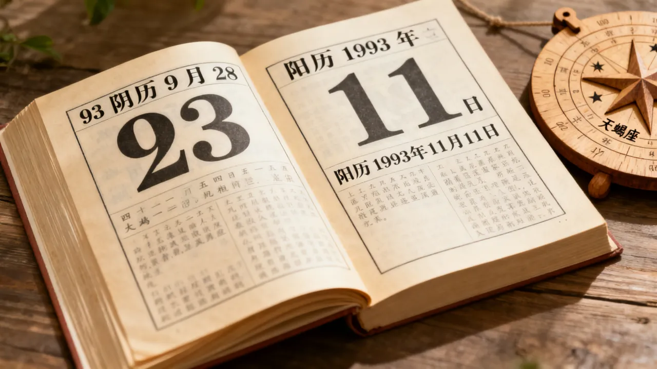 93阴历9月28是阳历几号,是什么星座? 93阴历9月28是阳历几号,是什么星座?
