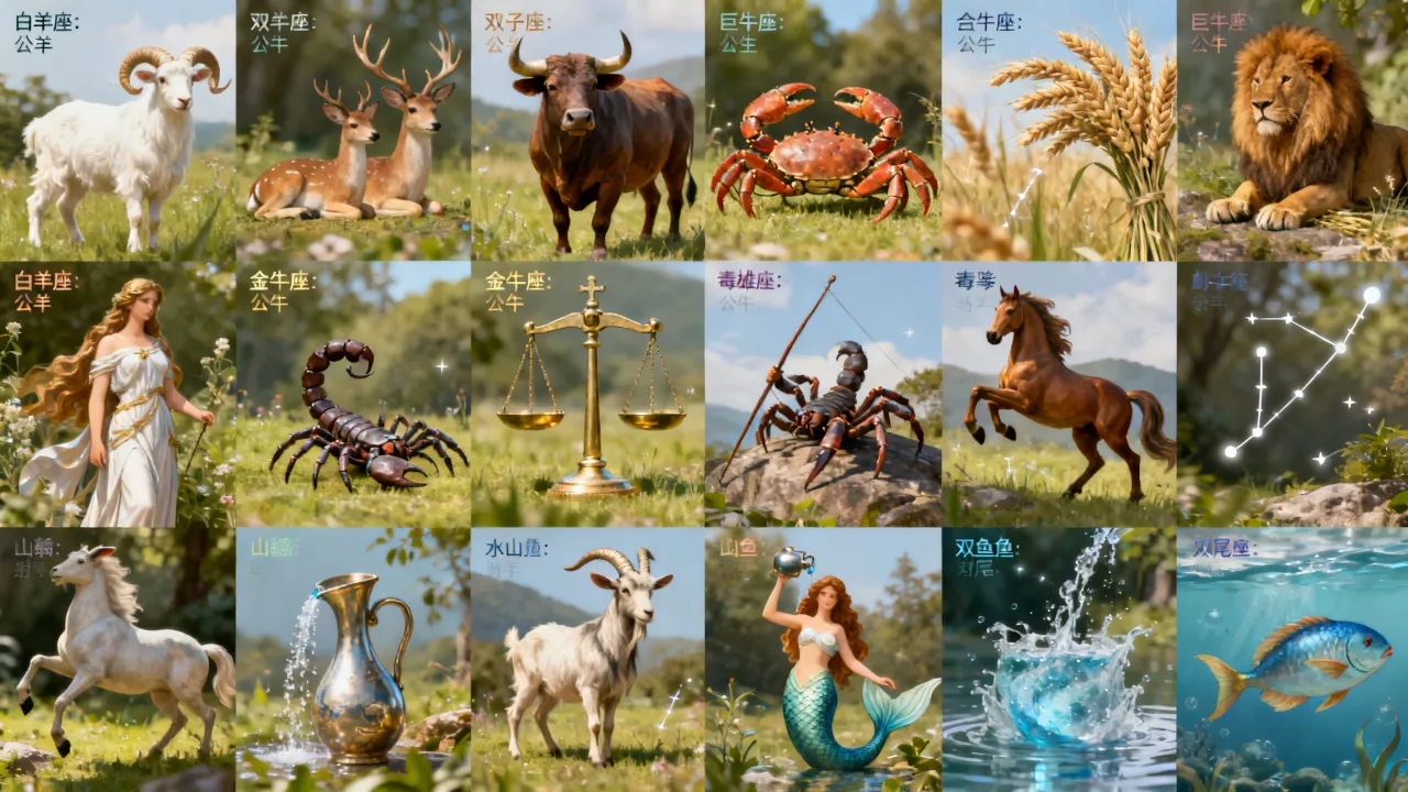 十二星座各代表什么动物?十二星座对应的动物分别是什么? 十二星座各代表什么动物?十二星座对应的动物分别是什么?