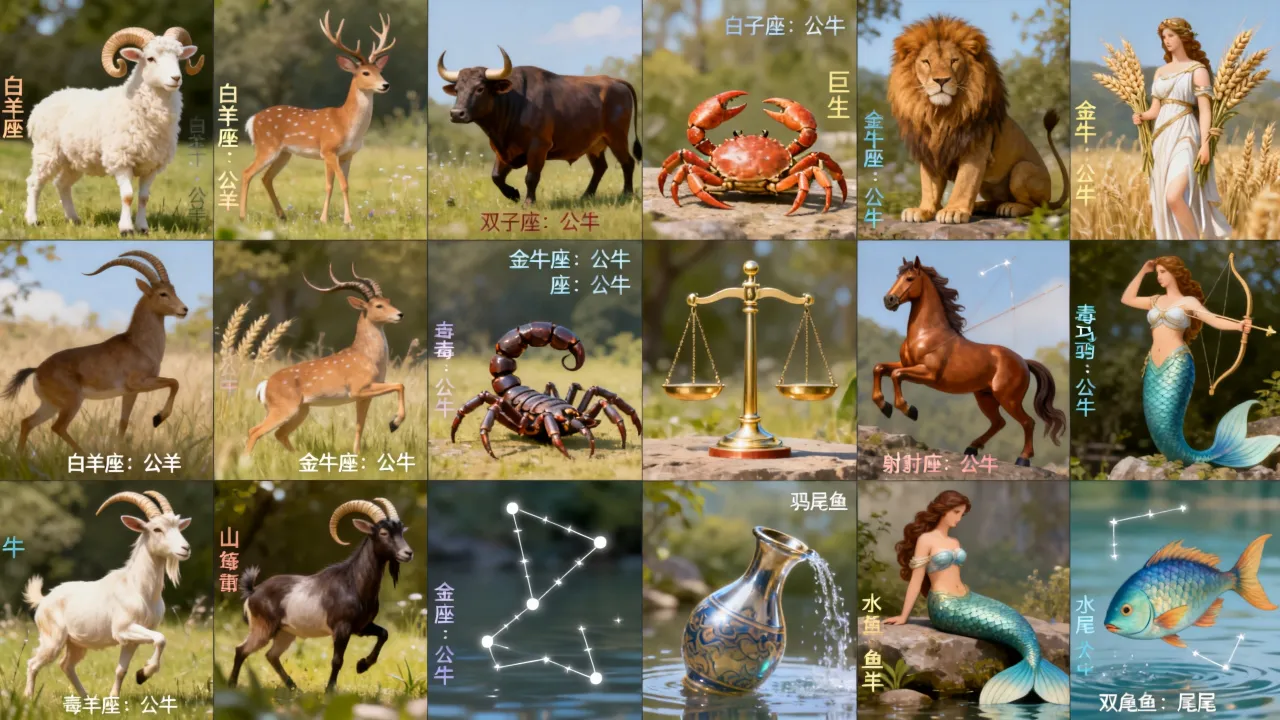 十二星座各代表什么动物?十二星座对应的动物分别是什么? 十二星座各代表什么动物?十二星座对应的动物分别是什么?