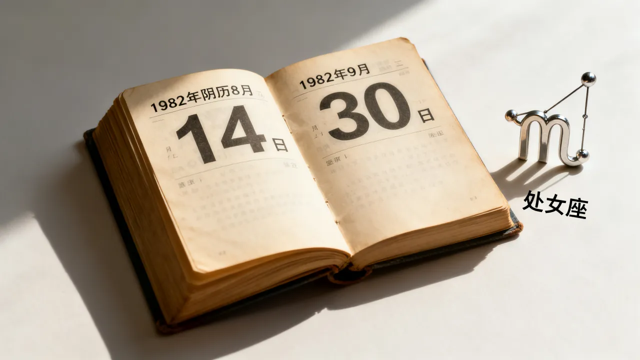 1982年阴历8月14日是什么星座，阴历八月十四是阳历几号？