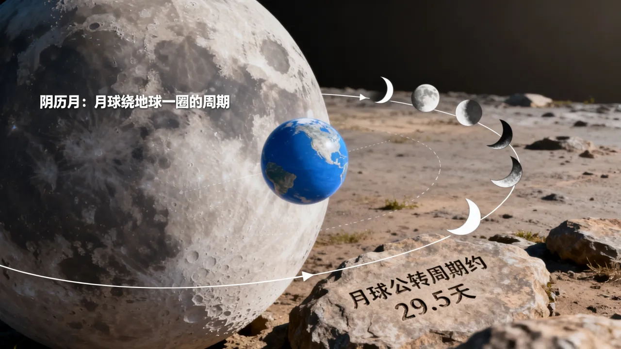阴历月是什么，阴历月是按月球绕地球一圈算的吗？