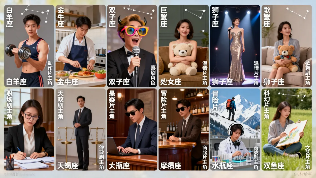 十二星座适合演什么角色?十二星座最适合扮演哪种影视角色? 十二星座适合演什么角色?十二星座最适合扮演哪种影视角色?