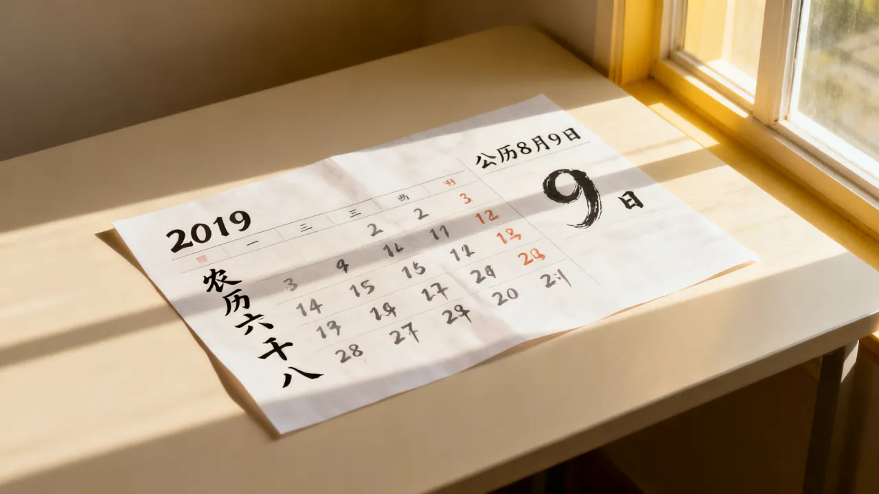 2019阴历6月28日是阳历几月几号，农历六月二十八换算成公历是哪一天
