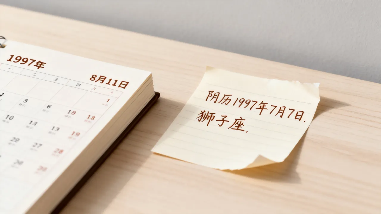 阴历1997年7月7日是什么星座,对应的公历是几月几号? 阴历1997年7月7日是什么星座,对应的公历是几月几号?