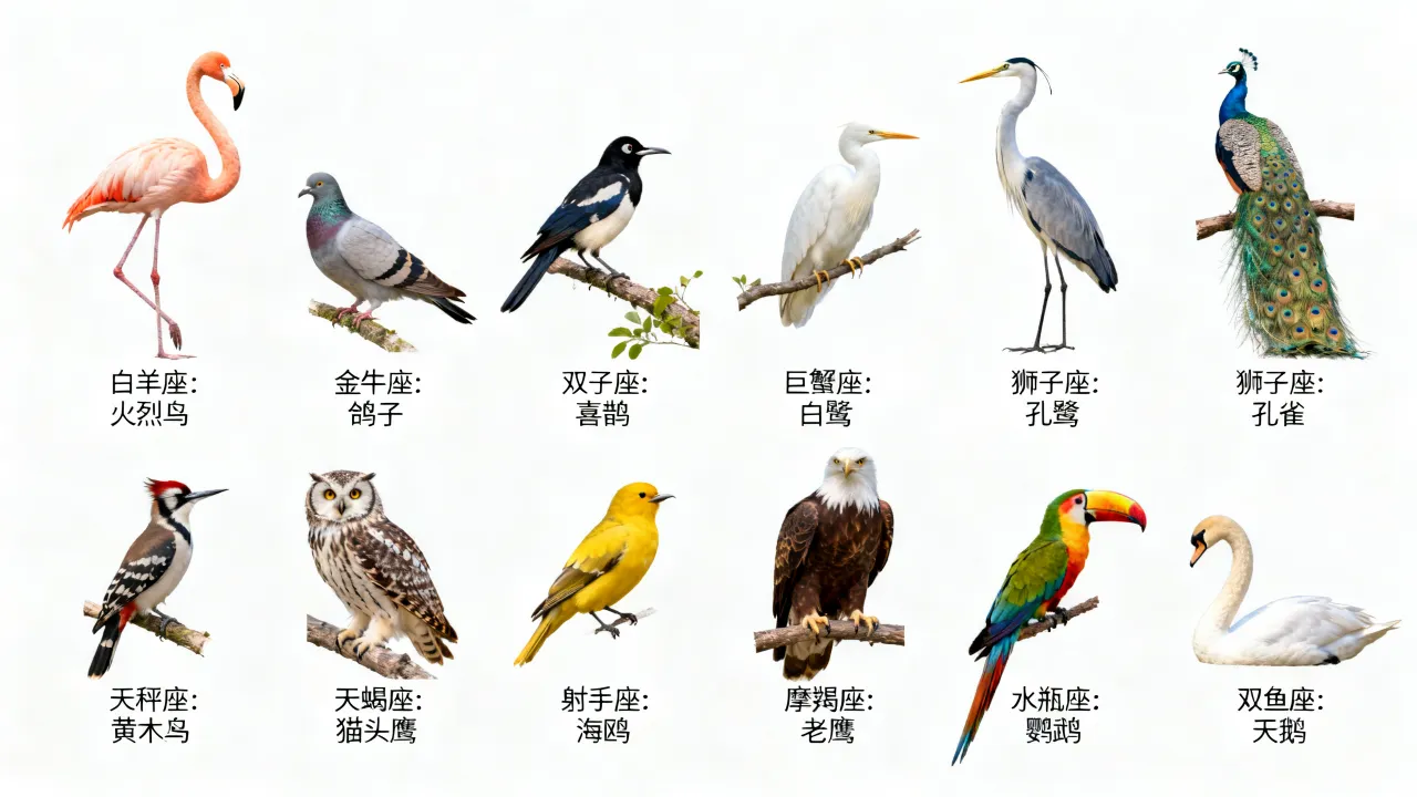 十二星座代表的小鸟是什么,十二星座各代表什么鸟? 十二星座代表的小鸟是什么,十二星座各代表什么鸟?