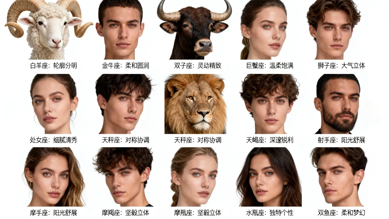 十二星座人脸长什么样？十二星座人脸特征有哪些？