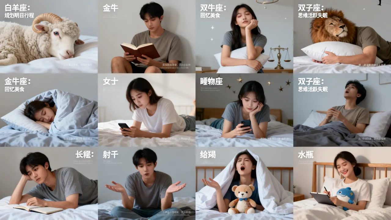 十二星座睡觉时在想什么？为什么十二星座睡前思维差异这么大，双子座失眠原因揭秘
