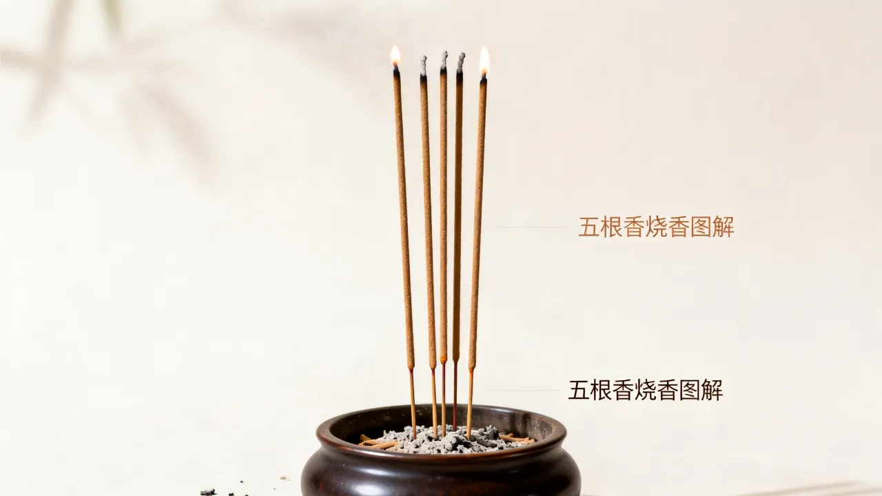五根香怎么看吉凶?五根香烧香图解吉凶含义是什么 五根香怎么看吉凶?五根香烧香图解吉凶含义是什么