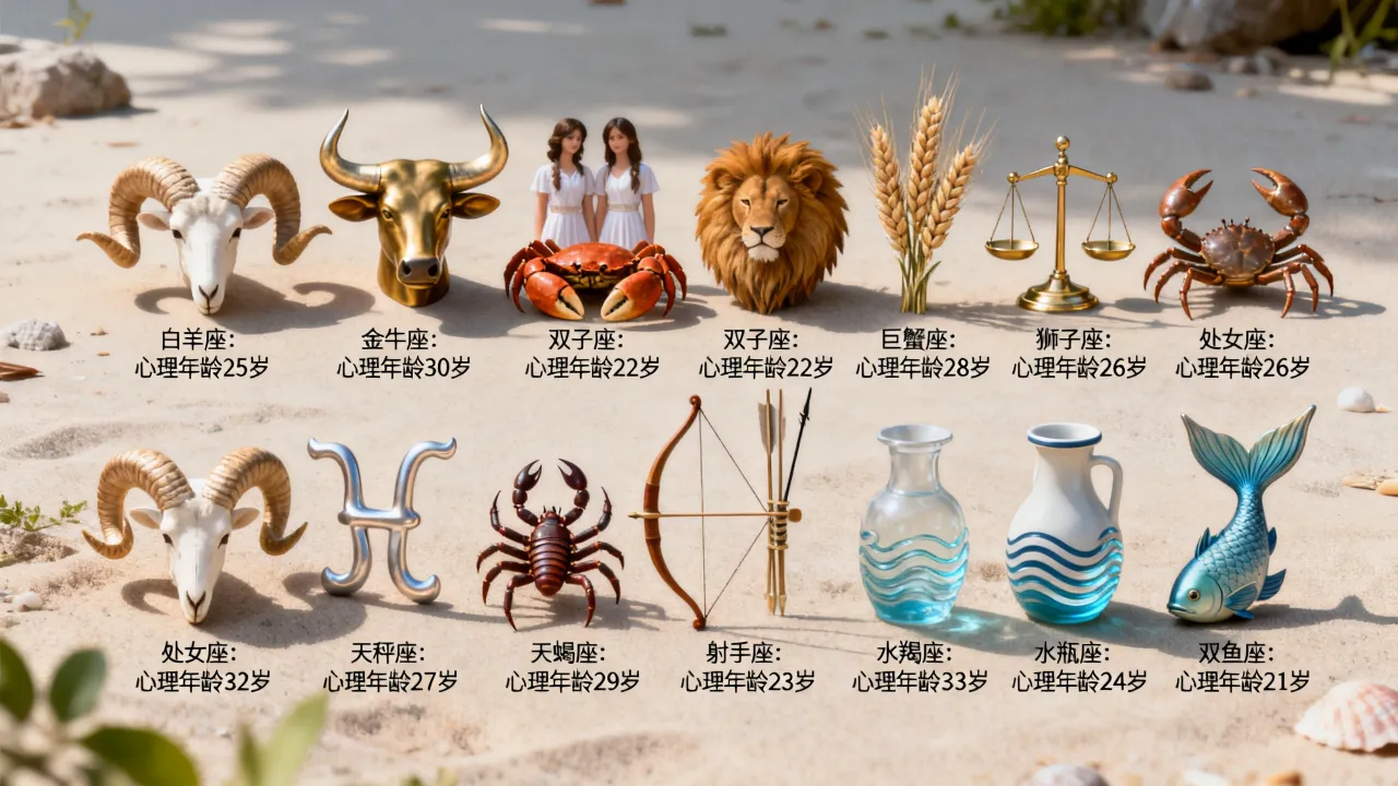 十二星座的心理年龄有多大?你的心理岁数是多少? 十二星座的心理年龄有多大?你的心理岁数是多少?