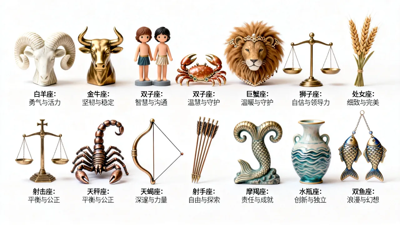 十二星座象征什么，十二星座分别代表什么寓意？