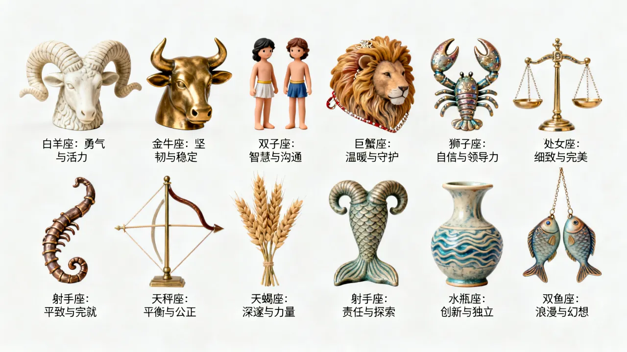 十二星座象征什么，十二星座分别代表什么寓意？