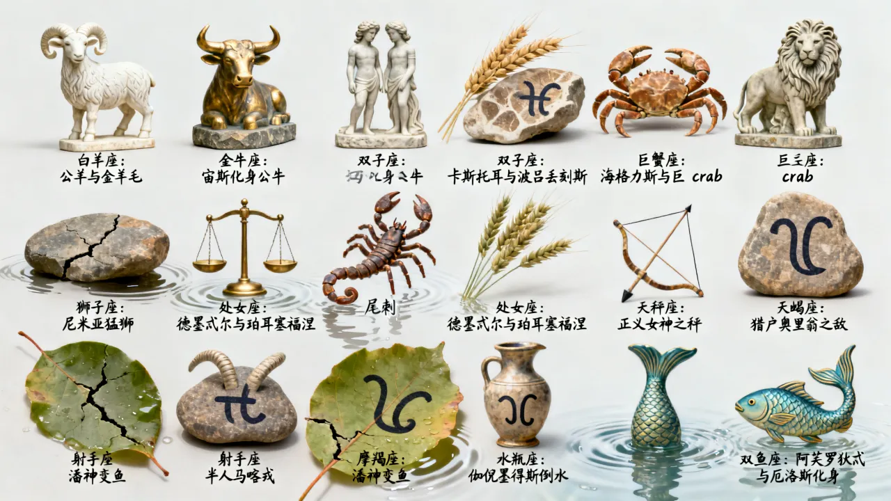 十二星座的神话故事有哪些?,星座神话的由来是什么 十二星座的神话故事有哪些?,星座神话的由来是什么