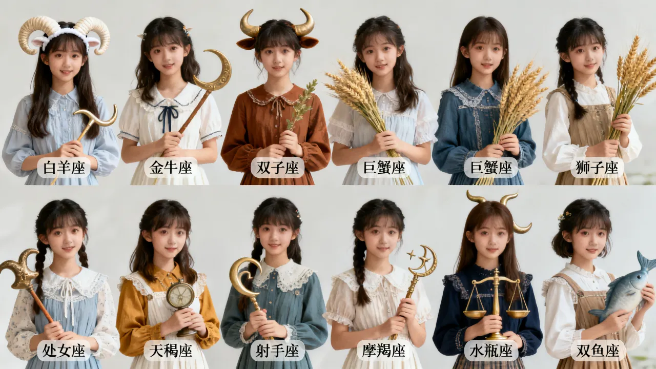 素描十二星座少女图片怎么画？怎么画素描十二星座少女