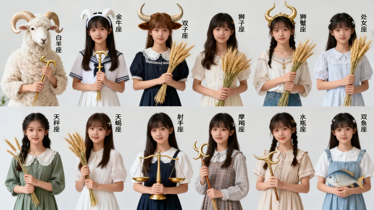 素描十二星座少女图片怎么画？怎么画素描十二星座少女