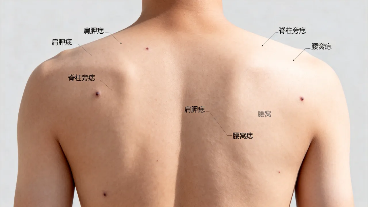 后背的痣图解，能看出命运吗？，后背的痣图解看命运准吗