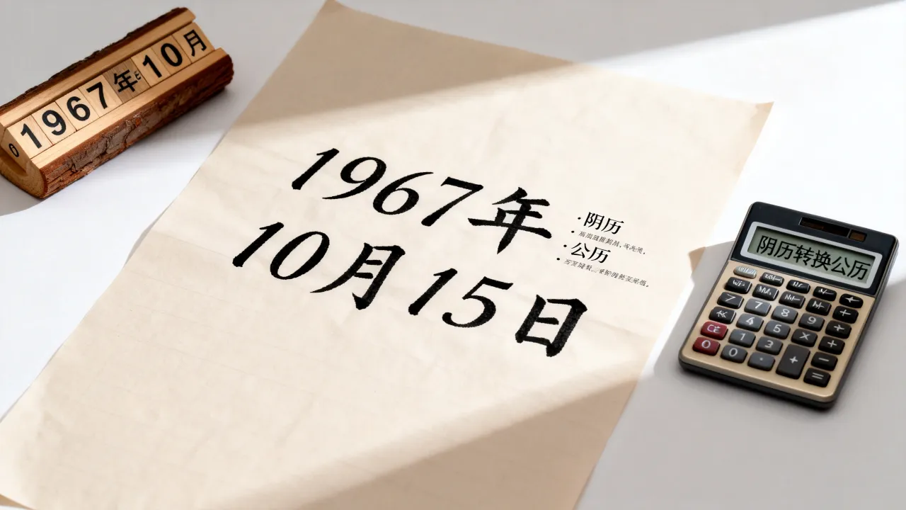 1967年10月15日阴历是几月几号，阴历生日怎么算对应的公历？