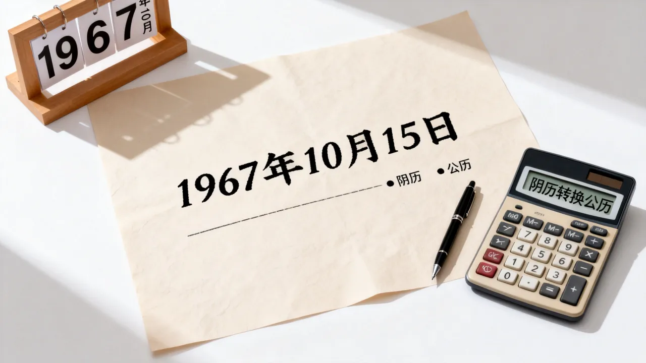 1967年10月15日阴历是几月几号，阴历生日怎么算对应的公历？