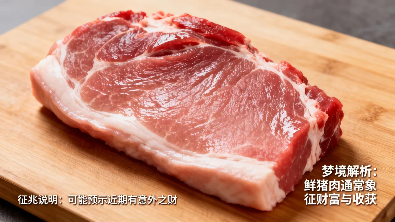 梦到了鲜猪肉是什么意思，梦见鲜猪肉预示什么有何征兆