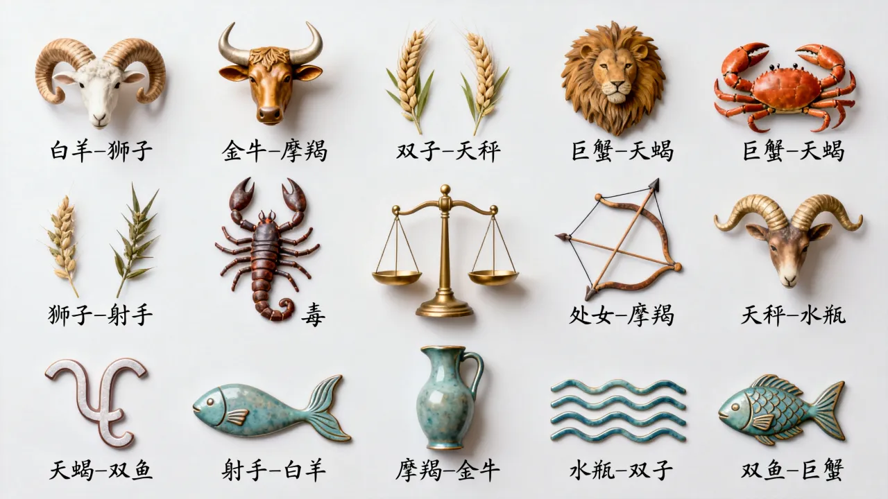 十二星座最配一对是哪几对？十二星座谁和谁天生一对
