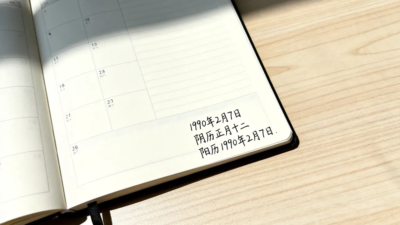 1990年2月7日阴历是几月几号？对应阳历哪天