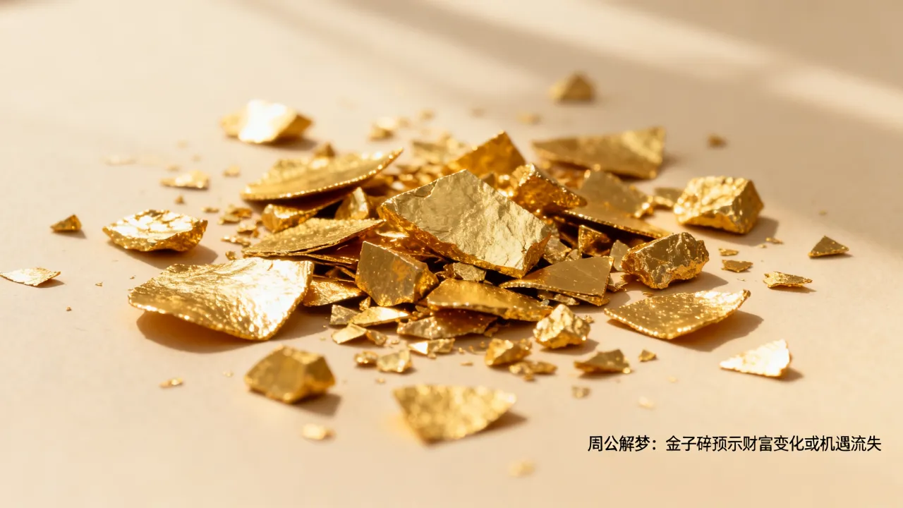 梦到了金子碎了什么寓意，周公解梦梦见金子碎了一地预示什么