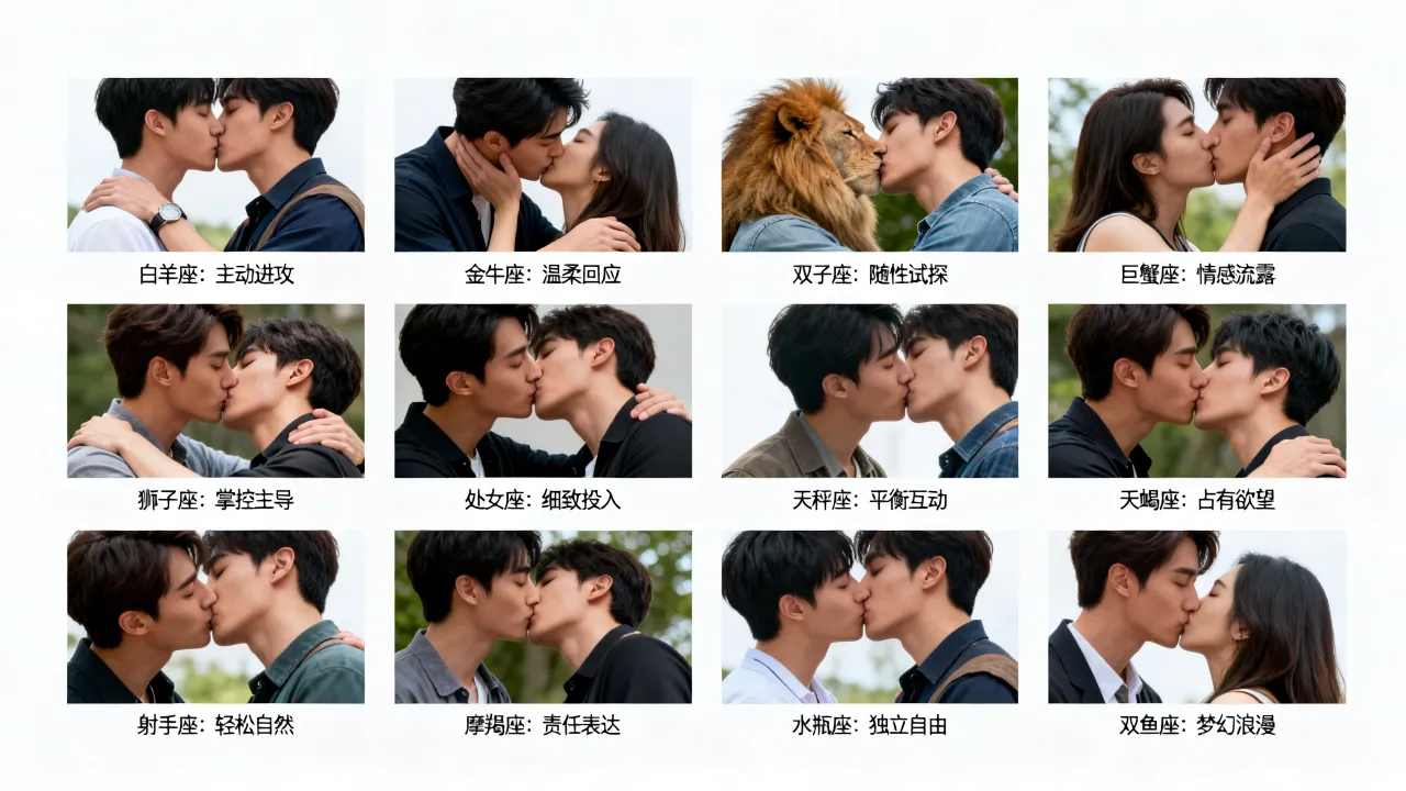 十二星座男接吻时谁最主动，十二星座男接吻代表什么意思
