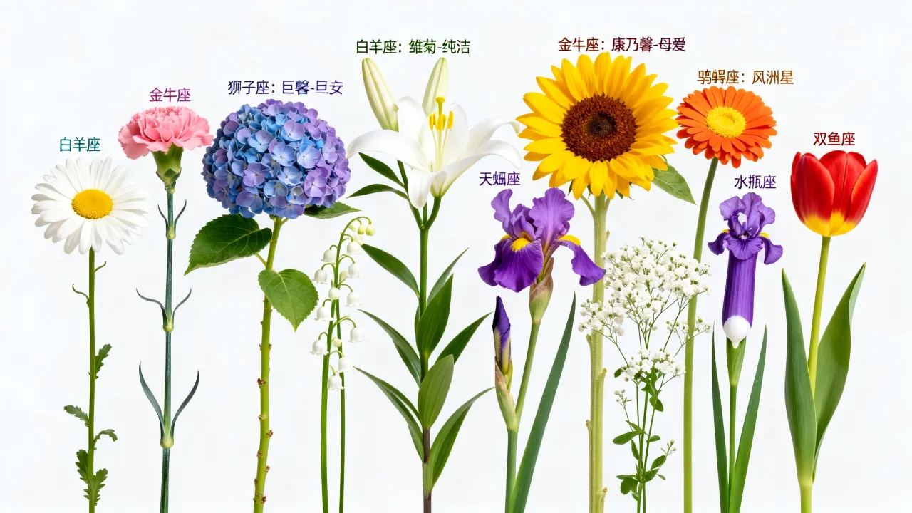 十二星座分别代表什么花?十二星座花语大全查询 十二星座分别代表什么花?十二星座花语大全查询