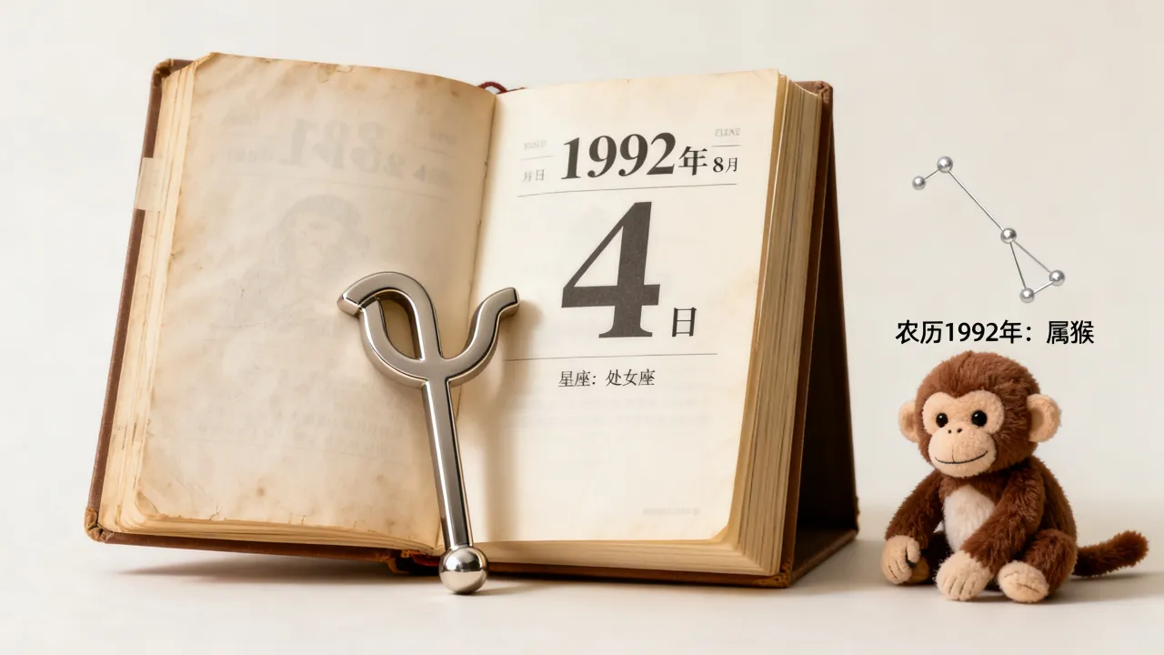 阴历1992年8月4日是什么星座，农历1992年属猴是什么命