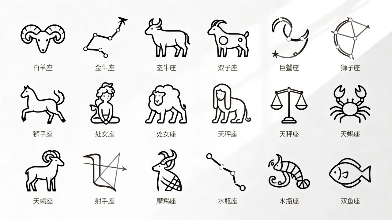 十二星座的图片简单吗,怎么画十二星座简笔画 十二星座的图片简单吗,怎么画十二星座简笔画