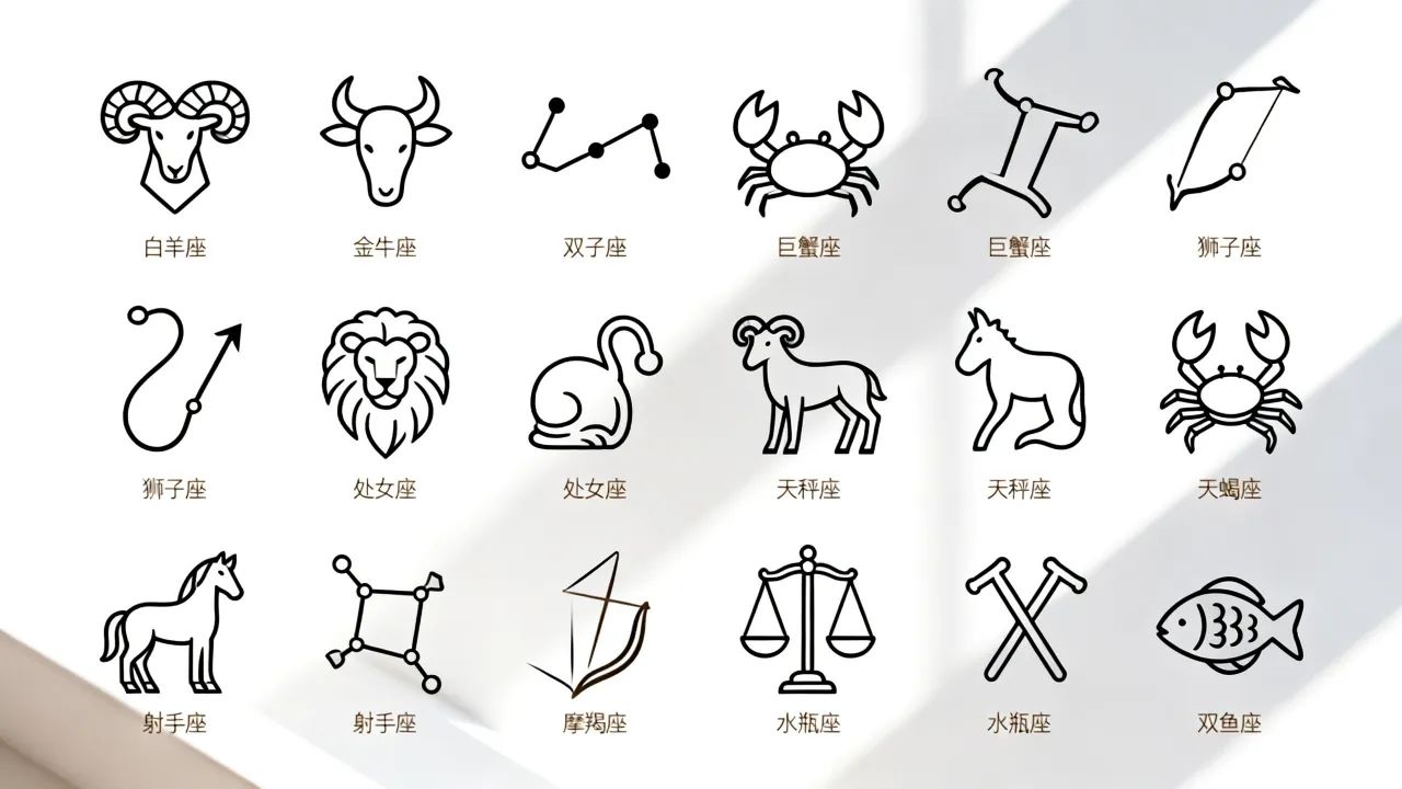 十二星座的图片简单吗,怎么画十二星座简笔画 十二星座的图片简单吗,怎么画十二星座简笔画