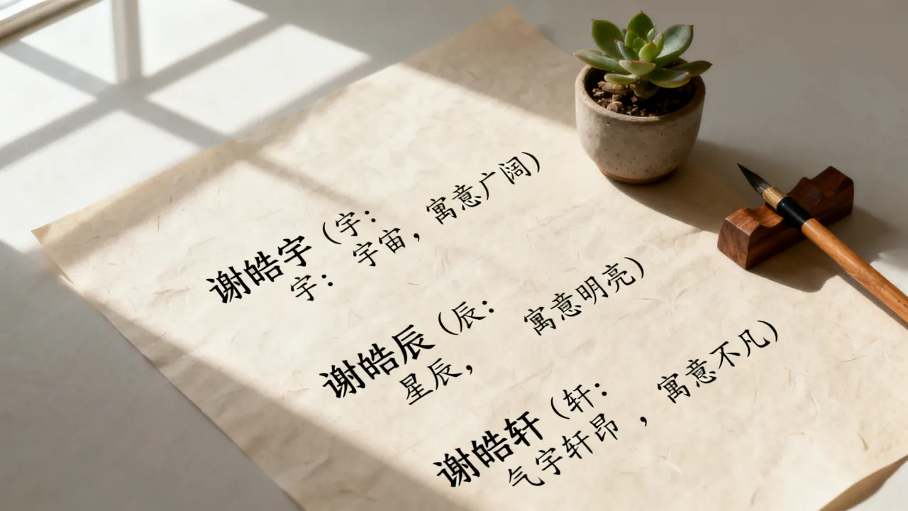 宝宝起名谢皓什么好听，有什么寓意美好的字可以选？