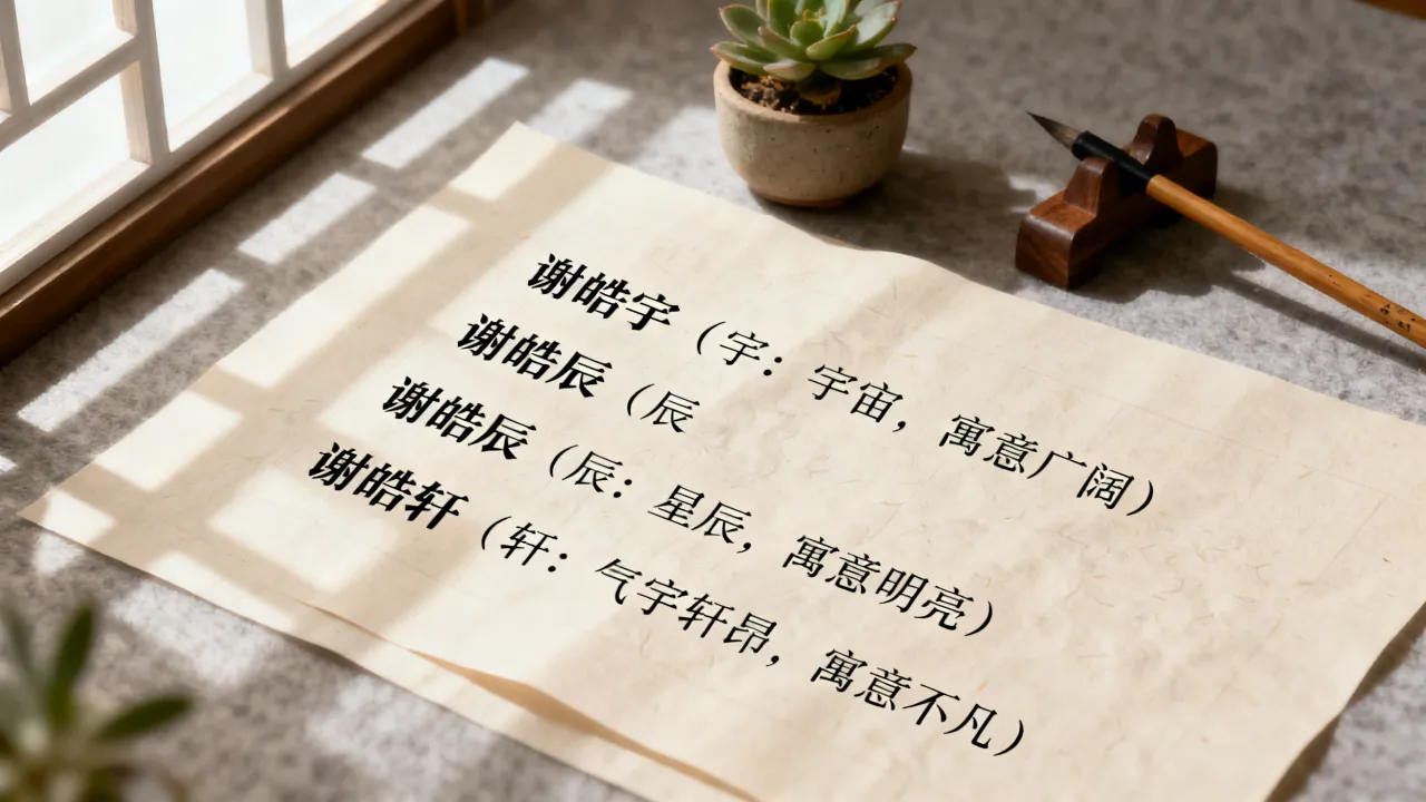 宝宝起名谢皓什么好听，有什么寓意美好的字可以选？