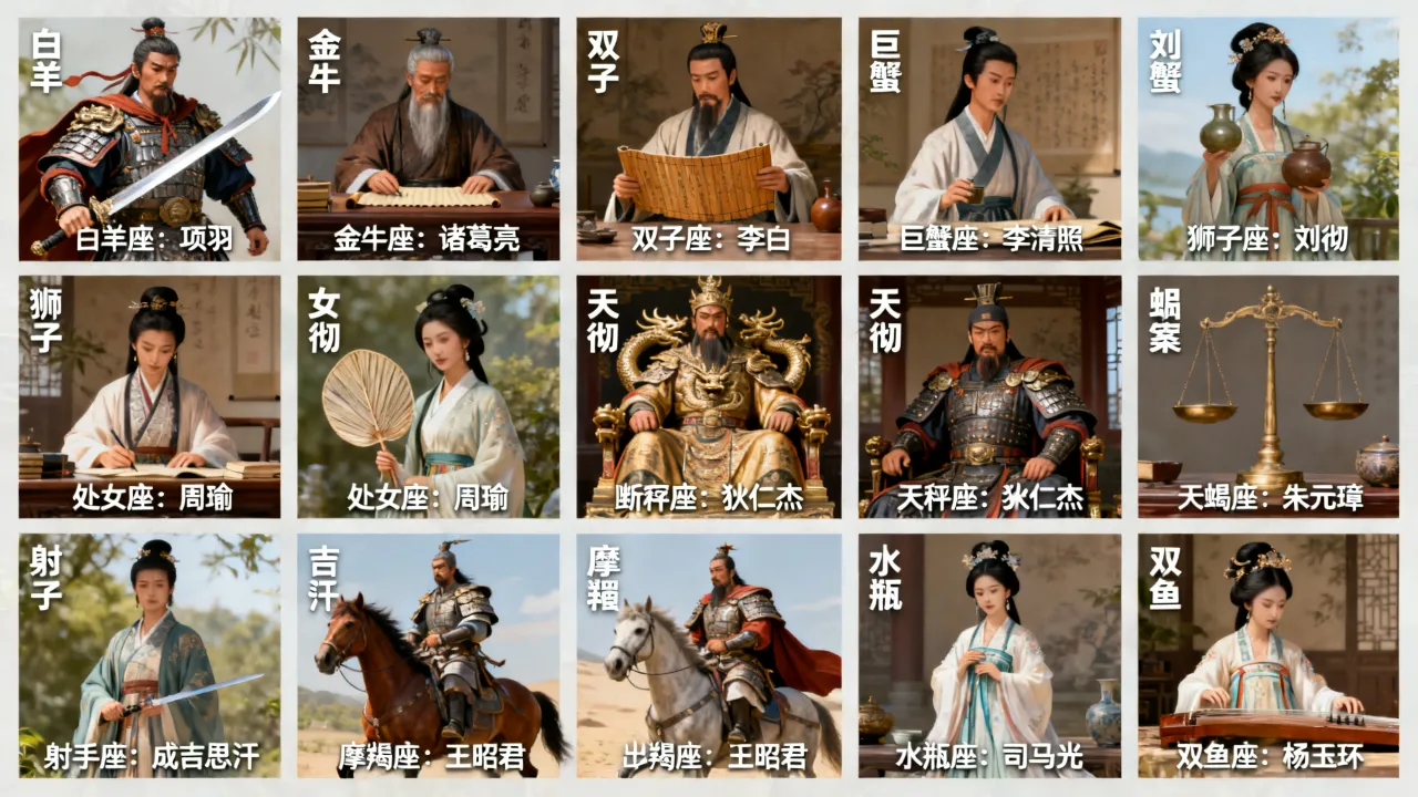十二星座各代表哪位古代人物?星座对应历史名人是谁 十二星座各代表哪位古代人物?星座对应历史名人是谁