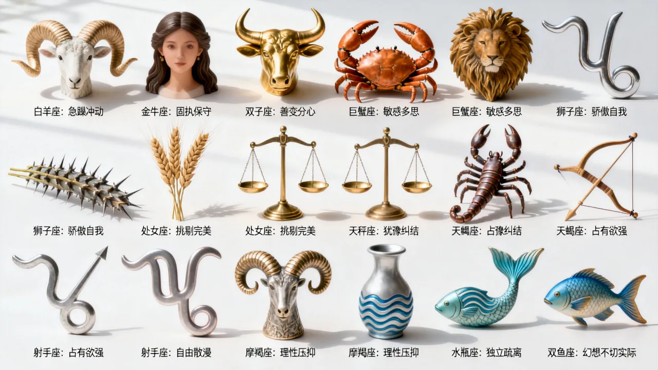 十二星座有哪些爱情缺陷,最准的星座分析是什么 十二星座有哪些爱情缺陷,最准的星座分析是什么