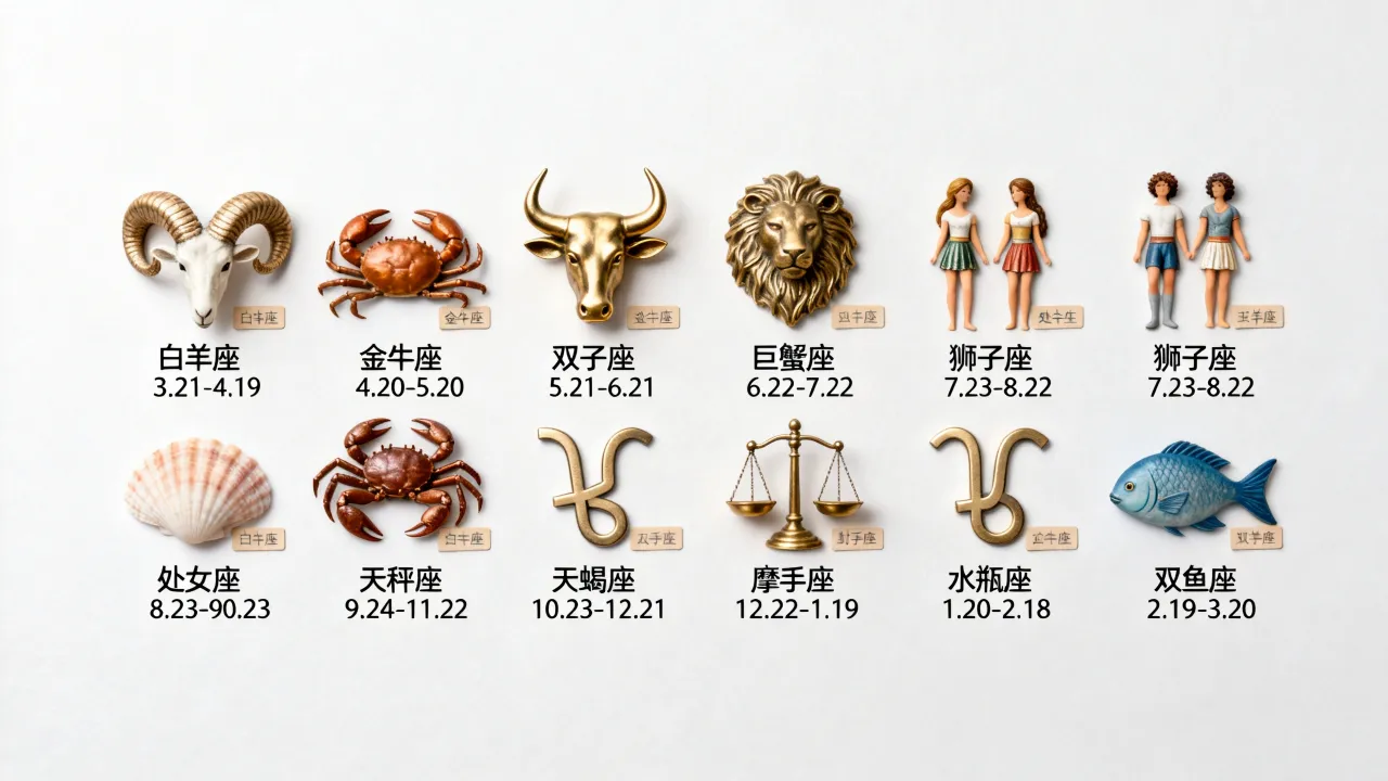 十二星座对应的月份和日期是什么？，怎么区分