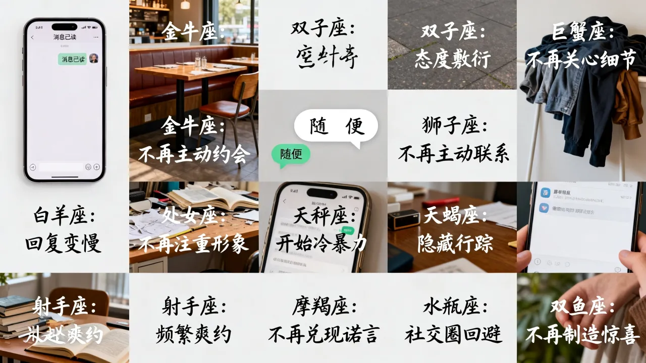 十二星座男不爱你的表现有哪些,如何判断他变心了? 十二星座男不爱你的表现有哪些,如何判断他变心了?