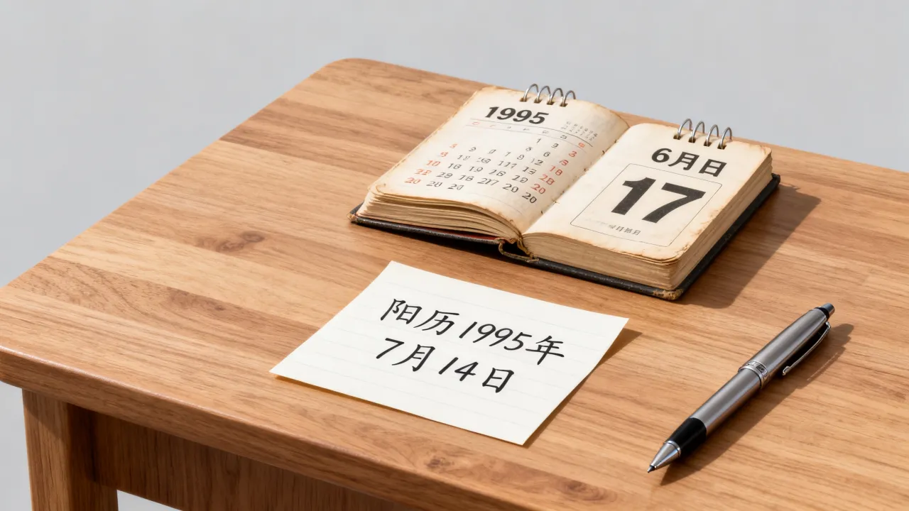 阴历1995年6月17日是阳历几号？，农历阳历转换查询