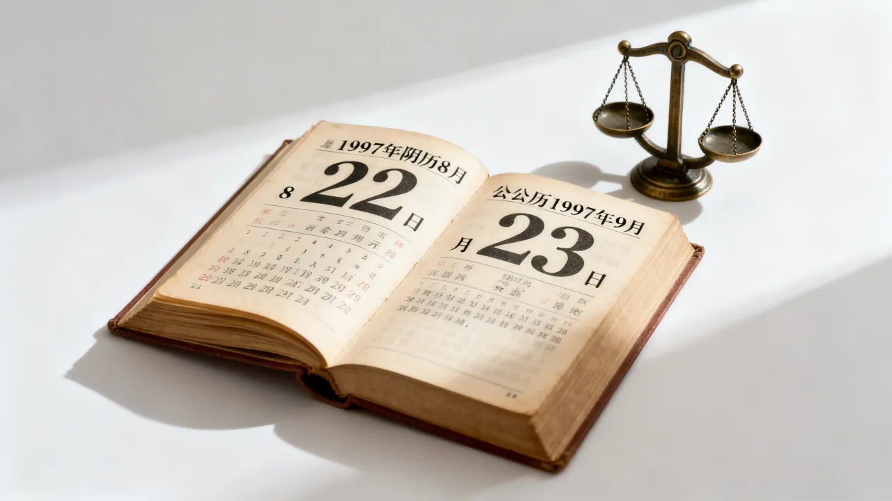 1997年阴历8月22日是什么星座,对应公历几月几号? 1997年阴历8月22日是什么星座,对应公历几月几号?