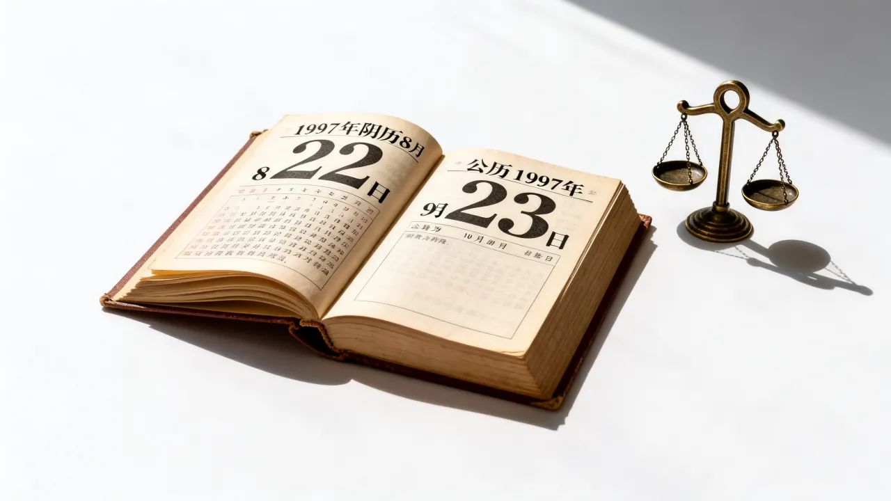 1997年阴历8月22日是什么星座,对应公历几月几号? 1997年阴历8月22日是什么星座,对应公历几月几号?