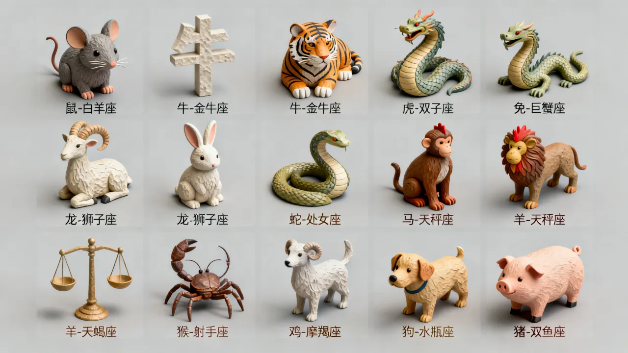 十二生肖对照十二星座，十二生肖和十二星座怎么对应？