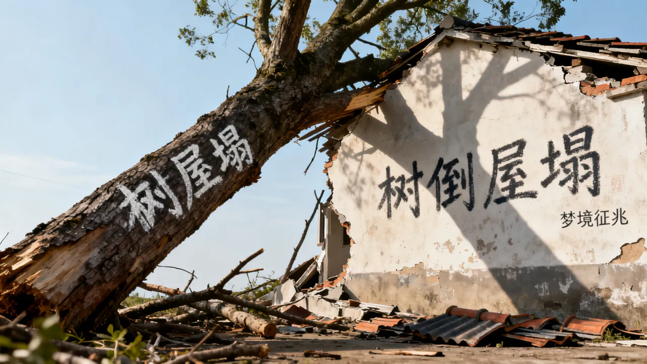 梦到树倒屋塌是什么征兆，周公解梦梦见树倒屋塌预示什么